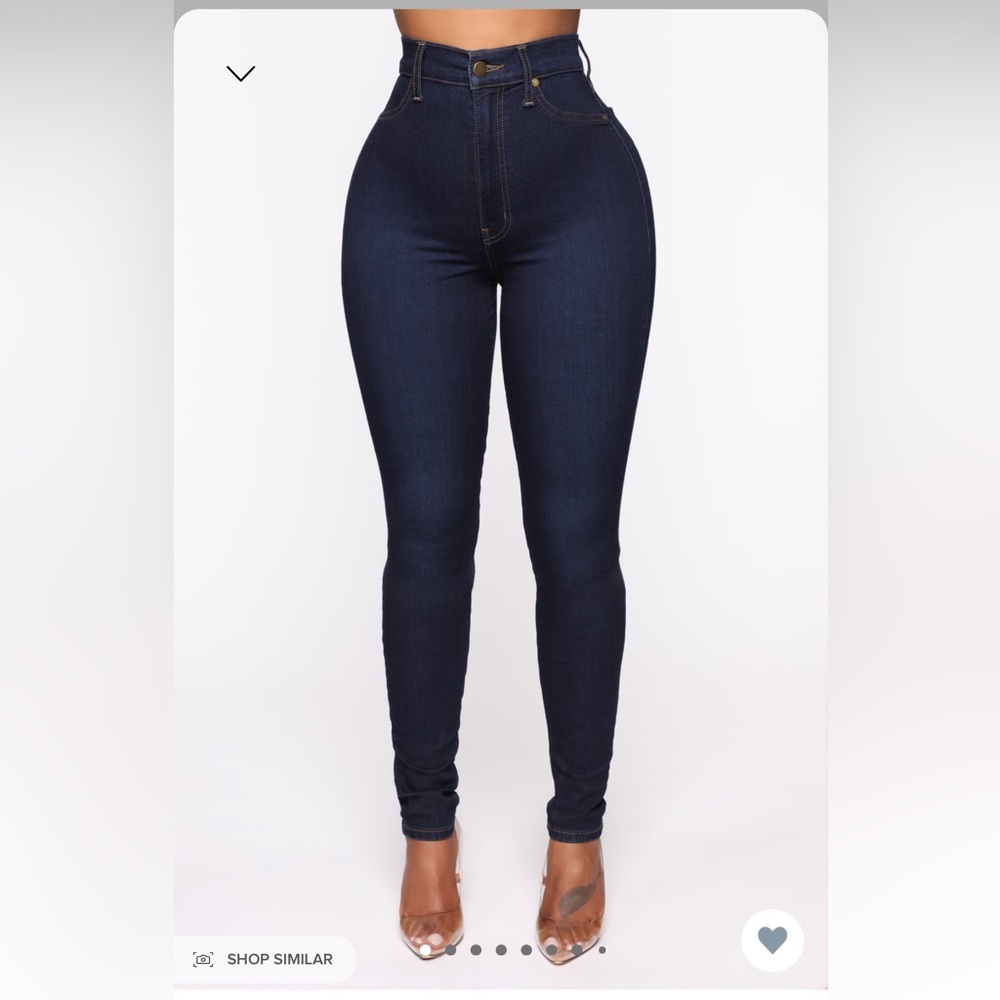 Fashion Nova Flex Game Strong Super High Rise Skinny Jeans- Dark Blue Wash